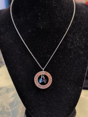 "Jessie Girl" Sterling Silver Pendant Necklace with Crystal Charms